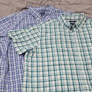 Croft & Barrow Men's Checkered Button-Down Shirts - Blue and Green